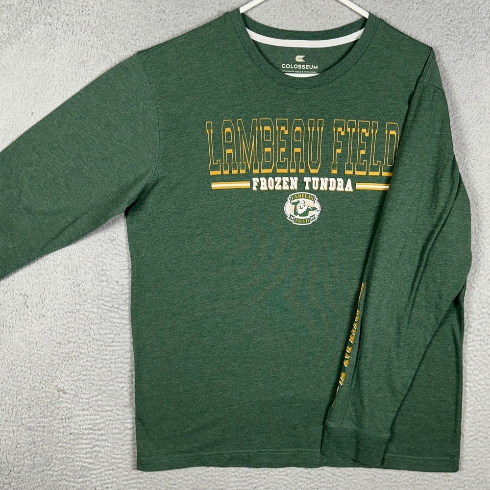 Green Bay Packers Colosseum T-Shirt‎ Mens XL Green Lambeau Field Frozen Tundra